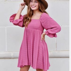 square neck mini dress